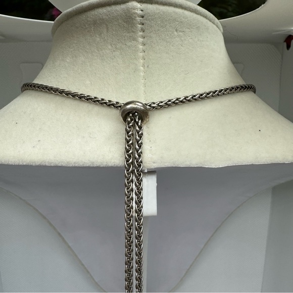 Lucky Brand Adjustable Silver-Tone Faux Turquoise Pendant Necklace - Picture 4 of 8